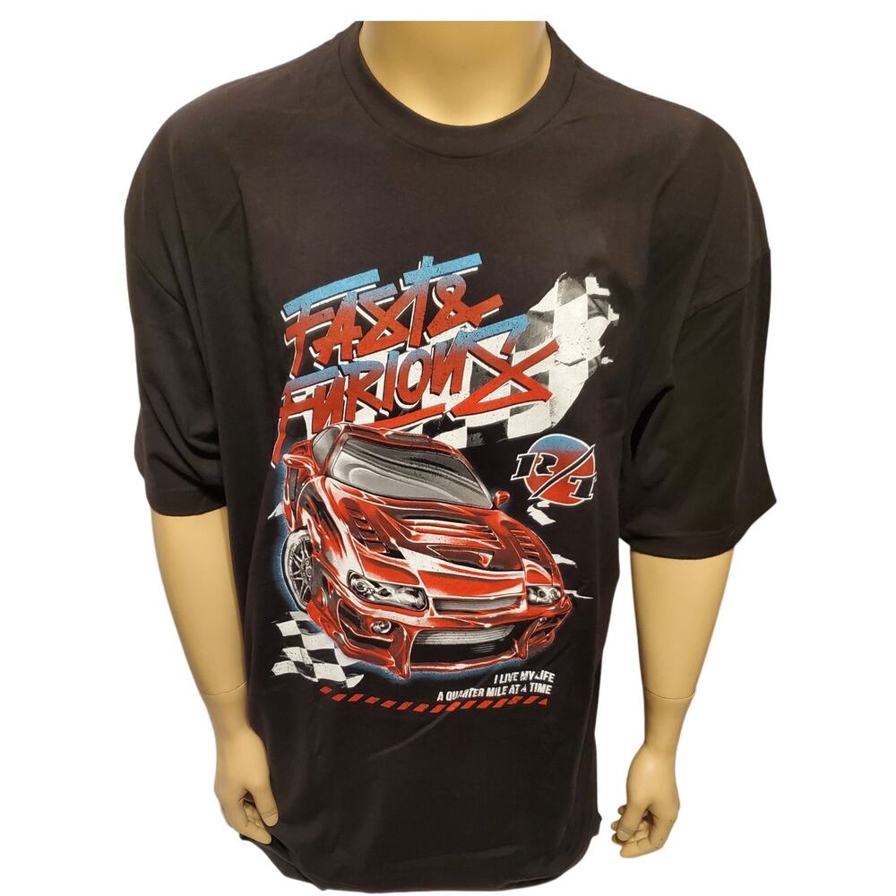 Universal City Studios Fast & Furious Black Graphic T-Shirt Men's 2XL Unisex NWT